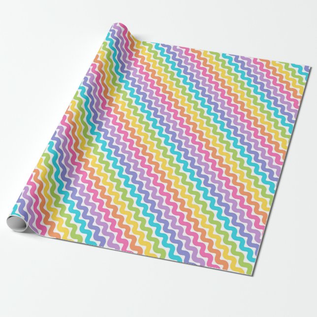 Funky Colorful Pattern Wrapping Paper (Unrolled)