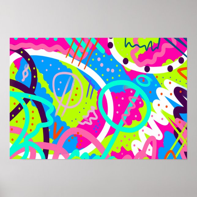Funky Colorful Pop Art  Poster (Front)
