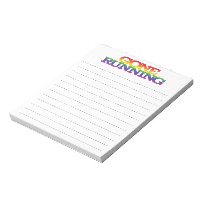 Funky Colorful Rainbow Gone Running  Lined Paper Notepad (Rotated)