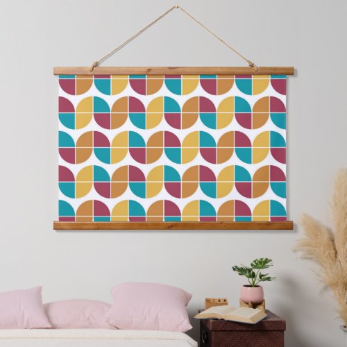 Funky Colorful Retro 70s Vintage Geometric Pattern Hanging Tapestry