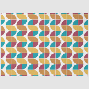 Funky Colorful Retro 70s Vintage Geometric Pattern Tissue Paper