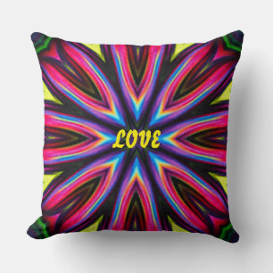 Funky Colorful Retro style Throw Pillow