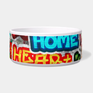 Funky Colorful Streetart Graffiti Love Home Heart Bowl