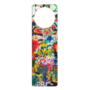 Funky Colorful Streetart Graffiti Love Home Heart Door Hanger