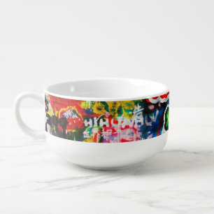 Funky Colorful Streetart Graffiti Love Home Heart Soup Mug