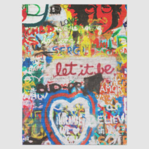 Funky Colorful Streetart Graffiti Love Home Heart Tissue Paper