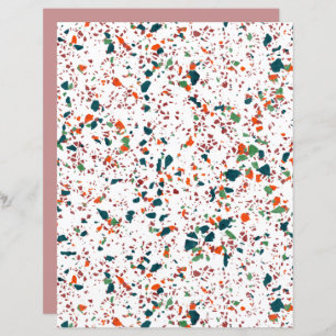 Funky Colorful Terrazzo Art Scrapbook Paper