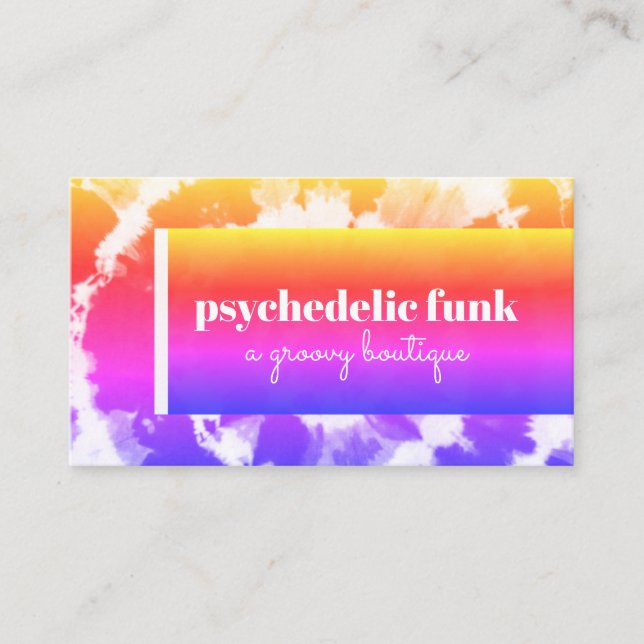 Funky Colorful Tie Dye Business Card (Front)