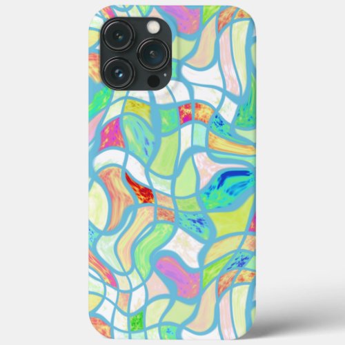 Funky Colorful Warped Twisted Squares Art Pattern iPhone 13 Pro Max Case