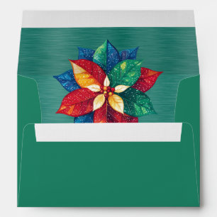 Funky Colors of the Rainbow Poinsettia Envelope