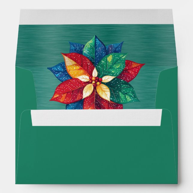 Funky Colors of the Rainbow Poinsettia Envelope (Back (Bottom))