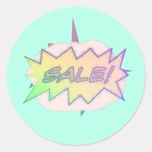 Funky Comic Starburst Sale Sticker _ Eye_catching 