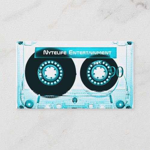 Funky Cool Aqua Mixtape Business Card Templates