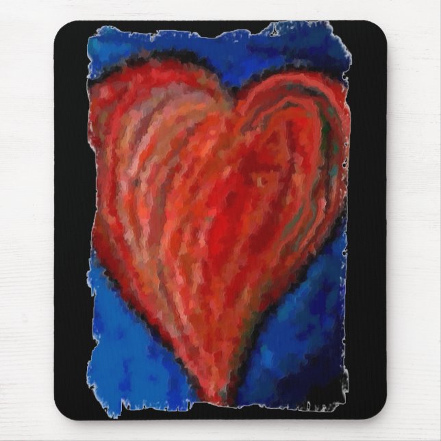 Funky Cool Artsy Heart - romantic mousepad (Front)