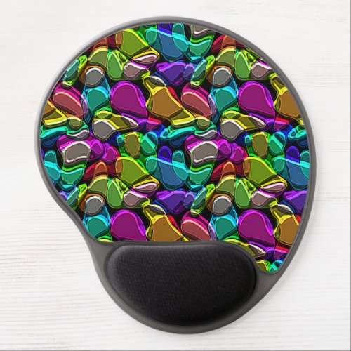 Funky Cool Colorful Polygon Mosaic Art Pattern Gel Mouse Pad