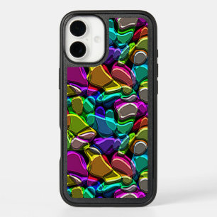 Funky Cool Colorful Polygon Mosaic Art Pattern iPhone 16 Plus Case