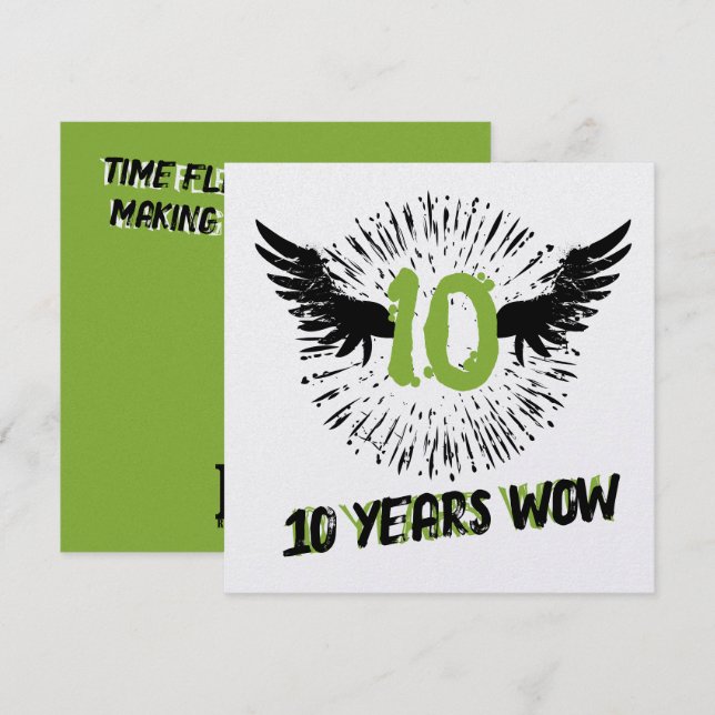 Funky cool employee anniversary recognition card (Front/Back)