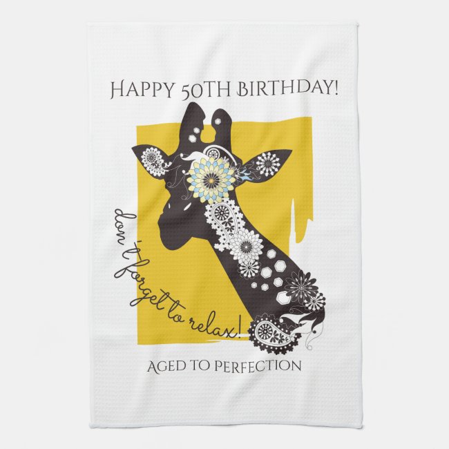 Funky Cool Funny Giraffe Birthday Yellow