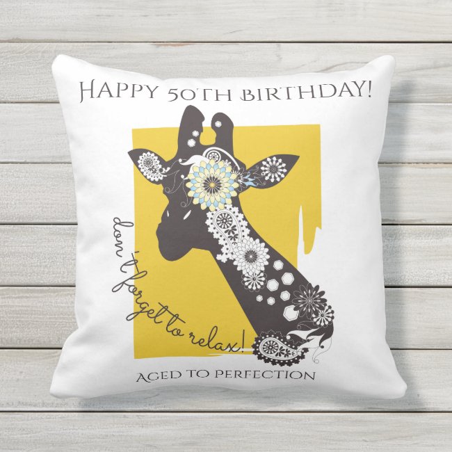 Funky Cool Funny Giraffe Happy Birthday