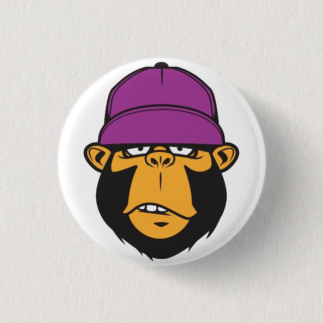 Funky Cool Monkey Pinback Button (Front)