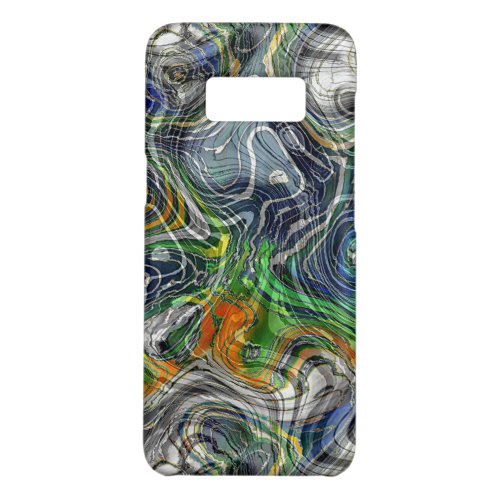 Funky Cool Retro Chic Fractal Marble Art Pattern Case_Mate Samsung Galaxy S8 Case