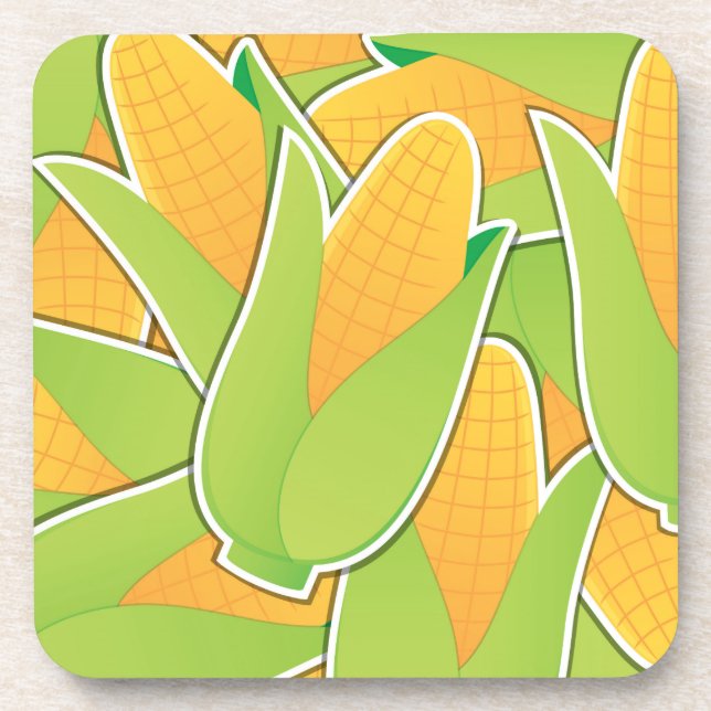 Funky corn beverage coaster (Front)