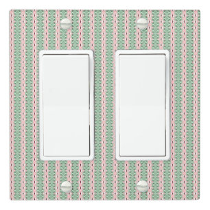 Funky Cottagecore Boho Christmas Stripe Pattern Light Switch Cover