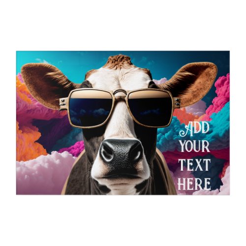 Funky Cow in Sunglasses Acrylic Print