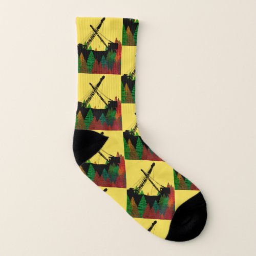 Funky Crane Operator Winter Socks Your Color