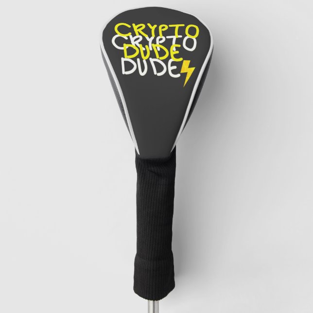 Funky Crypto Dude Energy Power Sign Golf Head Cover (Front)