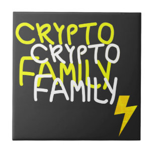 Funky Crypto Family Energy Power Sign Ceramic Tile