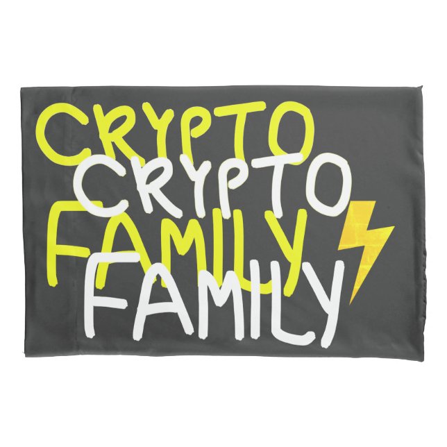 Funky Crypto Family Energy Power Sign Pillow Case (Front)
