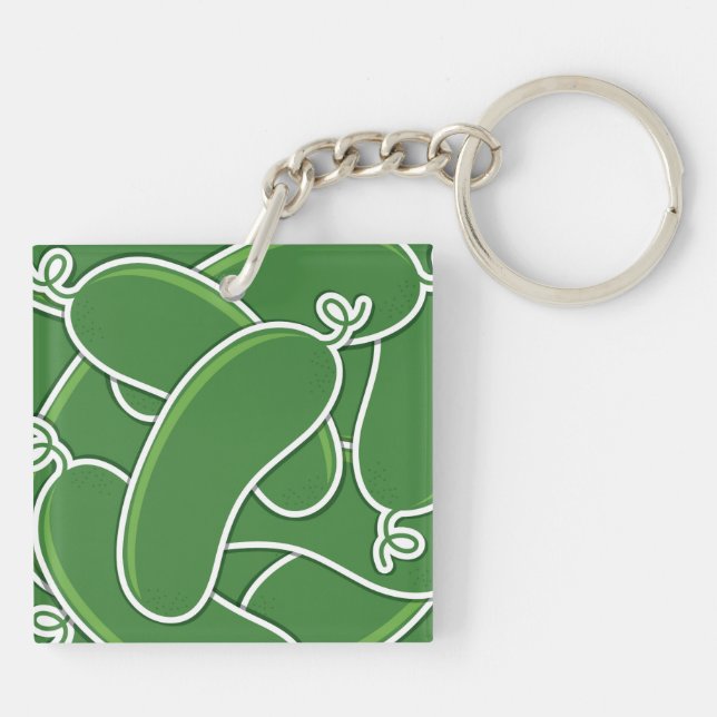 Funky cucumber keychain (Back)