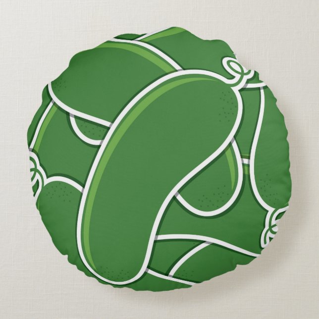 Funky cucumber round pillow (Back)
