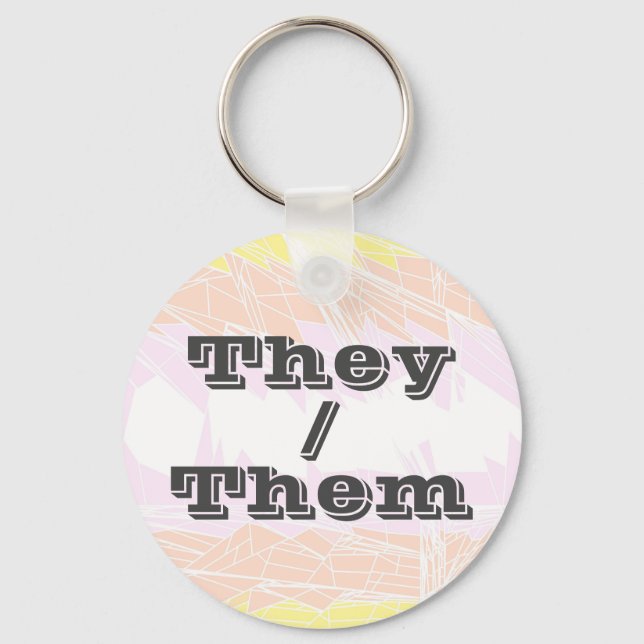 Funky Customizable Pronoun Pangender Pride Flag Keychain (Back)
