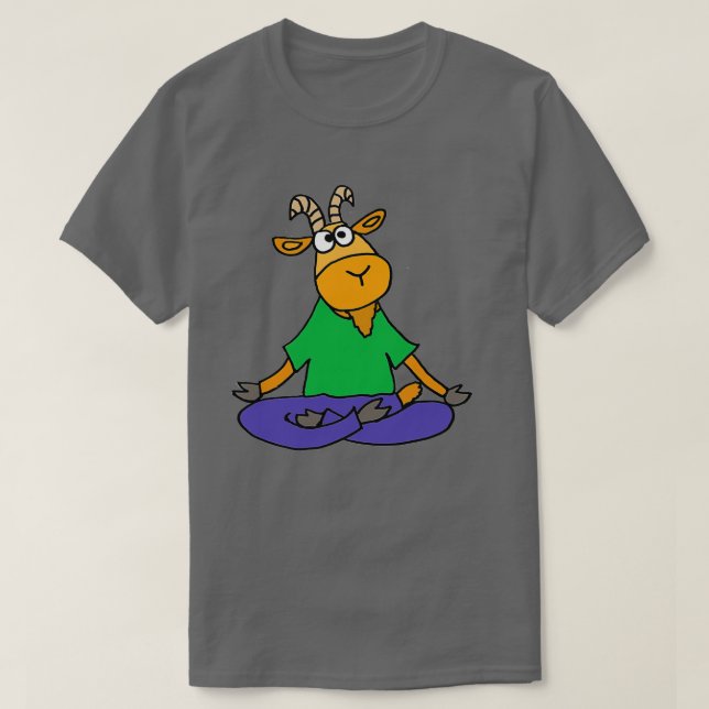 Funky Cute Goat Doing Yoga  T-Shirt (Design Front)