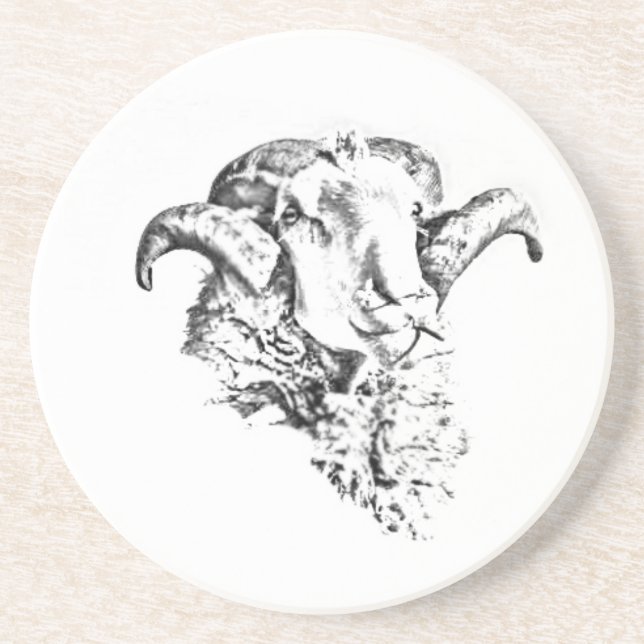 Funky Cute Sheep Ram Coaster (Front)