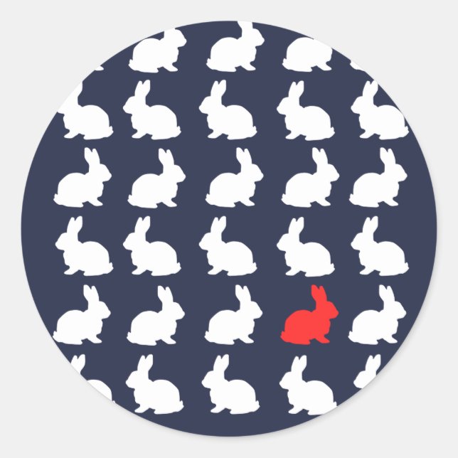 Funky Cute Thirty Bunnies Rabbits Sticker (Front)