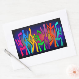 Funky Dancers Rectangular Sticker | Zazzle