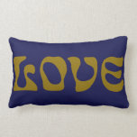 Funky Dark Blue Golden Retro Typography Love Name Lumbar Pillow<br><div class="desc">Funky Bold Dark Blue Golden Retro Typography Love Name Lumbar Pillow - edit the name on the back or delete it and leave the back blank.</div>