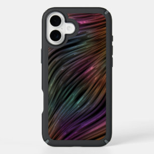 Funky Dark Teal Blue Green 3D Art Pattern iPhone 16 Plus Case