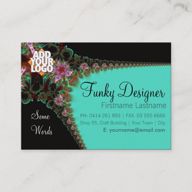Funky Designer big Business Card (Front)