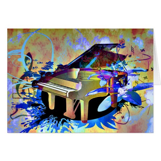 Funky Digitally Colored Piano Cards (Front Horizontal)