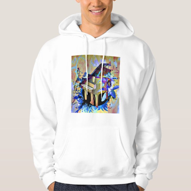 Funky Digitally Colored Piano Hoodie (Front)