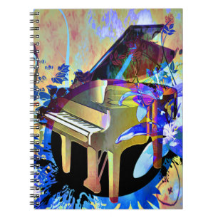 Funky Digitally Colored Piano Notebook