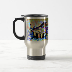 Funky Digitally Colored Piano Travel Mug