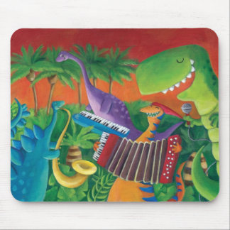 Funky Dinosaur Band Mouse Pad