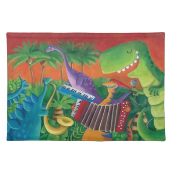 Funky Dinosaur Band Placemat by colonelle at Zazzle