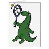 Funky Dinosaur Playing Tennis Cartoon (Front)