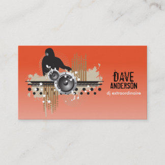 Funky Disc Jockey (DJ) Grunge Business Card